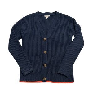 J.Crew Girls' pop-trim boxy cardigan sweater